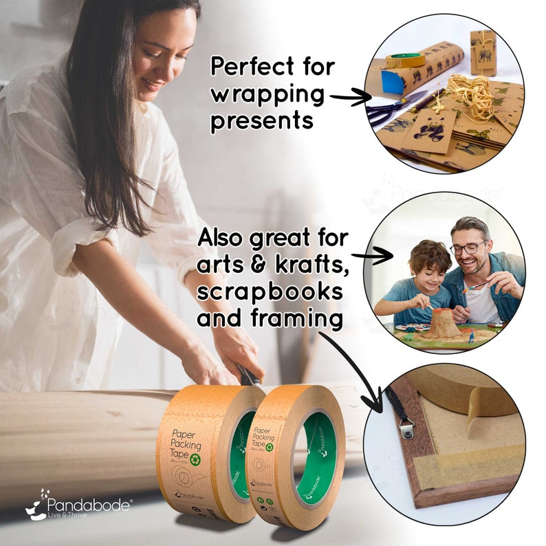 Brown Kraft Paper Tape for Packaging Eco Friendly Recyclable Parcels