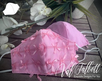 Breast Cancer "Ribbons" Fitted Reversible Cotton Face Mask