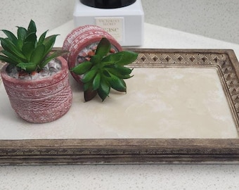 Vintage India Ink Brunswick Marble Vanity Tray