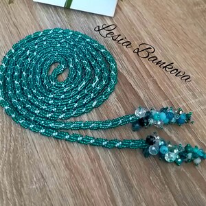 Lariat Handmade belt, beaded necklace Turquoise belt Transformer belt
