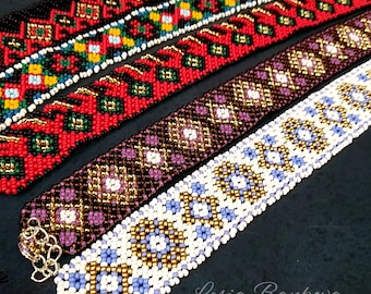 Ukrainian Beaded Necklace: Folk Sylyanka Gerdan, Czech Glass
