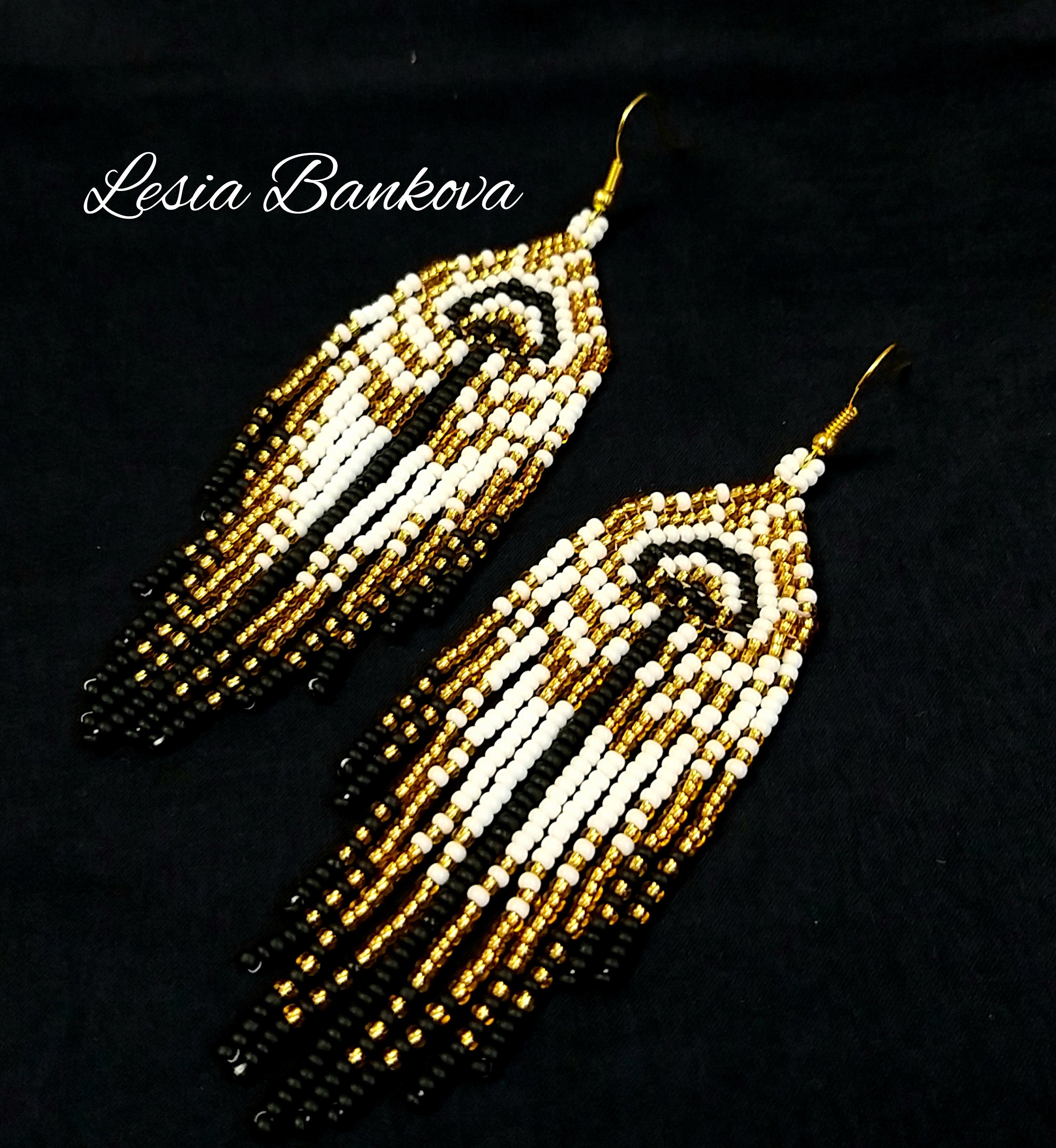 Beaded Earrings Seed Bead Earrings Modern Earrings Boho Etsy UK