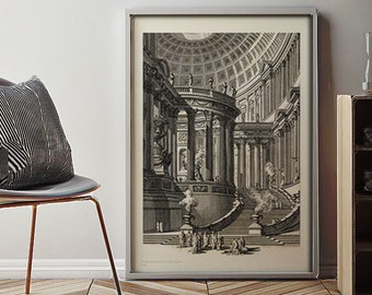 Vintage Architectural Drawing Print, Gallery Wall Art (Digital Download)