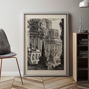 Architectural Print Downloadable Art, Vintage Architectural Drawing Gallery Wall Print, Architectural Poster Printable Artwork, Digital Art