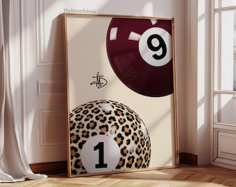 Pool Poster – Stüssy Inspired 8 Ball Art Print, Streetwear Minimalist Design, Retro Skate Culture Wall Decor