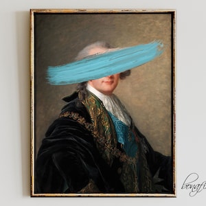 Funny Renaissance Portrait, Altered Art Print (Digital Download)