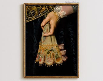 Antique Baroque Portrait Print, Eclectic Gallery Wall Art (Digital Download)
