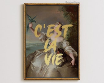 Altered Art Portrait, Baroque Printable Wall Art, C'est la Vie (Downloadable)