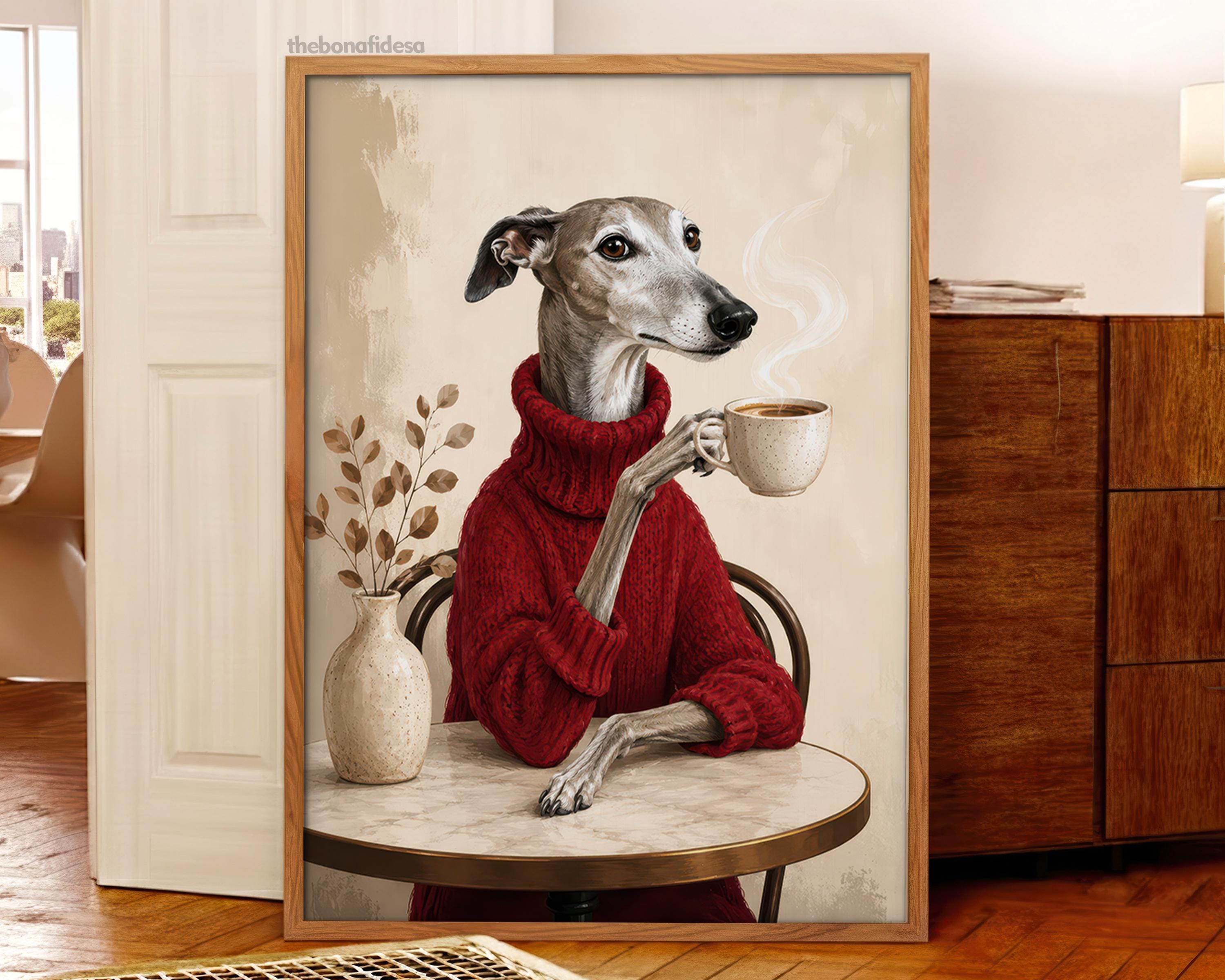 Greyhound Coffee Art - Etsy