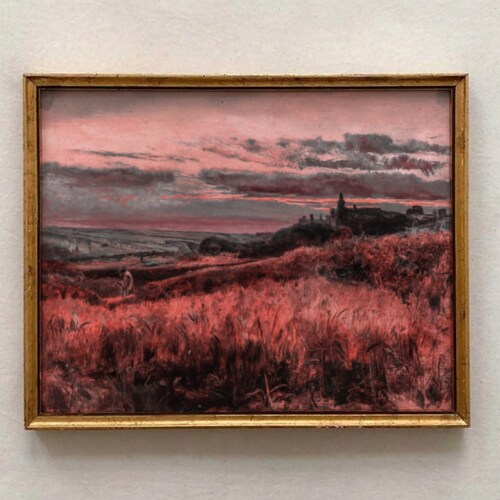 Pintura de paisaje surrealista vintage, decoración oscura y sombría estilo academia (descarga imprimible)
