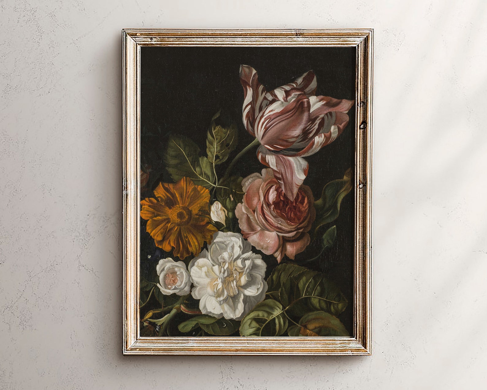 Moody Flower Wall Art Still Life Painting Dark Academia | Etsy