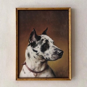 Vintage Dog Painting, Dog Portrait, Vintage Dalmatian Painting, Antique Pet Portrait Oil Painting, Puppy Wall Art, British Whimsical Print