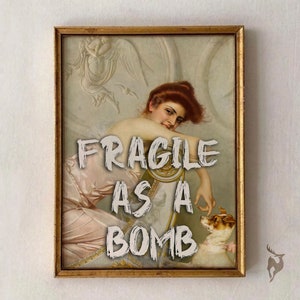 Altered Art Quote,Eclectic Wall Art,Vintage Portrait,Alter Portrait,Painting Print,Moody Decor,Gallery Wall Set,Antique Baroque Oil Painting
