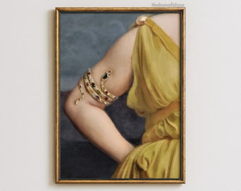 Baroque Woman Portrait Print, Snake Armband, Eclectic Gallery Wall (Digital Download)