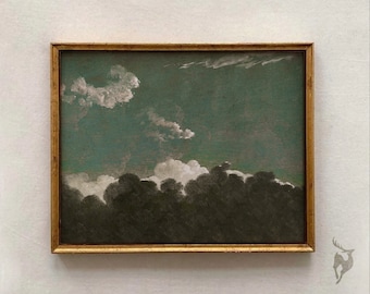 Moody Surreal Landscape Print, Vintage Oil Painting (Digital Download)