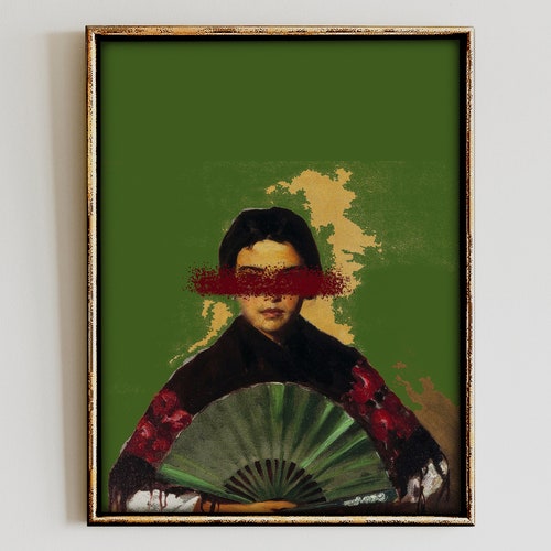 Antique Oil Painting of a Woman Altered Art Vintage Portrait Etsy