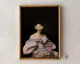 Altered Art Portrait Print, Eclectic Baroque Decor (Digital Download)