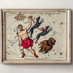 Astrologie Karte,Geschenk für Astrologie,Sternzeichen Geschenke,Vintage Sternzeichen Poster,Antike Karte Druck,Vintage Karte Druck,Celestial Home Dekor,Dark Academia