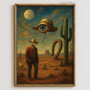 Surreal Western Art, Surreal Art, Surreal Collage Art, Surreal Original Art, Surreal Eye Wall Art, Surreal Collage, Surreal Wall Art