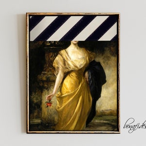 Funky Wall Art, Maximalist Decor, Funny Altered Art, Quirky Wall Art, Feminine Wall Art, Surreal Art Print, Eclectic Gallery Wall Print
