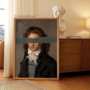 Altered Baroque Portrait Art Print: Eclectic Maximalist Decor (Digital Download)