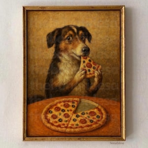 Vintage Dog Painting, Dog Portrait, Vintage Terrier Painting, Antique Pet Portrait Oil Painting, Puppy Wall Art, British Whimsical Print