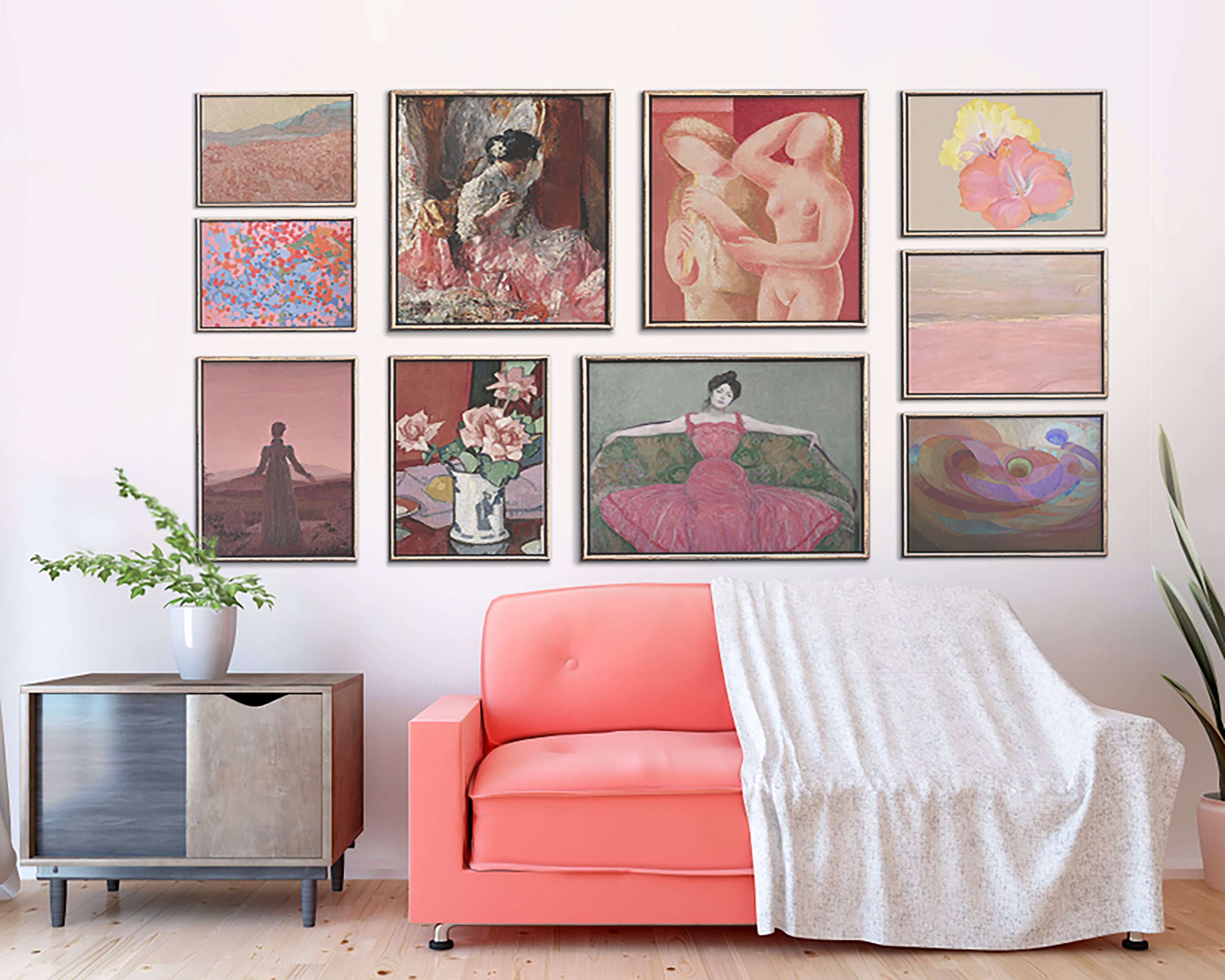 Gallery Wall Set Pale Pink Gallery Wall Prints farmhouse Etsy