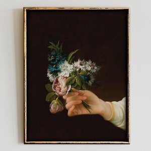 Vintage Floral Painting, Antique Flower Print, Still Life Oil Painting, Downloadable Wall Art, Still Life Flowers, Eclectic Wall Art