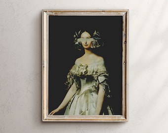 Moody Portrait Painting, Dark Academia Decor (Digital Download)