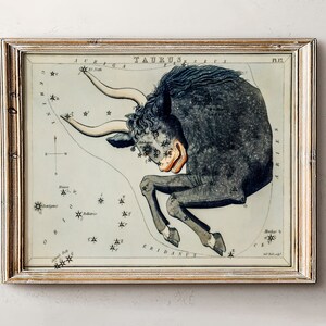 Astrologie Karte,Geschenk für Astrologie,Sternzeichen Geschenke,Vintage Sternzeichen Poster,Antike Karte Druck,Vintage Karte Druck,Celestial Home Dekor,Dark Academia