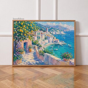 Amalfi Coast Print, Matisse Inspired Wall Art, Italian Riviera Poster, Colorful Home Decor, Printable Italy Art, Digital Download