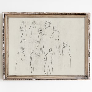 Vintage Drawing, Neutral Print, Figure Art, Minimalist Wall Art, Vintage Sketch, Sketch Art, Vintage Art, Abstract Line Art, Abstract Prints