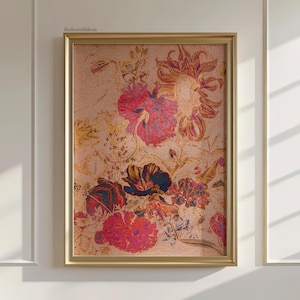 Floral Rococo Wall Art Print, Feminine Maximalist Decor (Digital Download)
