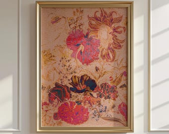 Floral Rococo Wall Art Print, Feminine Maximalist Decor (Digital Download)