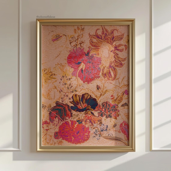 Floral Rococo Wall Art Print, Feminine Maximalist Decor (Digital Download)