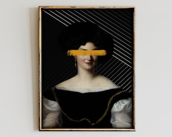 Antique Baroque Portrait Print, Eclectic Alter Art (Digital Download)