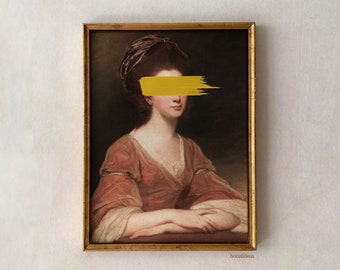 Altered Vintage Portrait Print, Eclectic Gallery Wall Art (Digital Download)