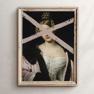 Art de retouche, art mural éclectique, portrait vintage, portrait de retouche, impression de peinture de retouche, décoration sombre, ensemble mural de galerie, peinture à l&#39;huile baroque antique