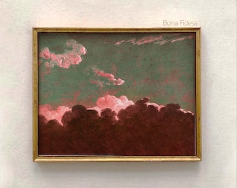 Vintage Rococo Landscape Painting, Maximalist Printable Wall Art (Digital Download)