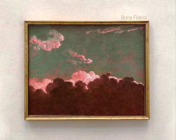 Vintage Surreal Landscape Print, Moody Academia Decor (Digital Download)