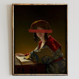 Impression d’art rococo, Gravures téléchargeables de peinture à l’huile ancienne, Portrait vintage imprimable, Téléchargement d’art mural de chambre excentrique, Décor