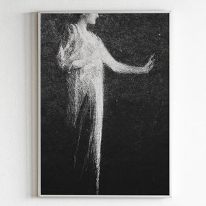 Figure Charcoal Drawing, Figurative Chalk Abstract Woman Antique Downloadable Digital Prints, Female Painting Printable Artwork, Fine Art