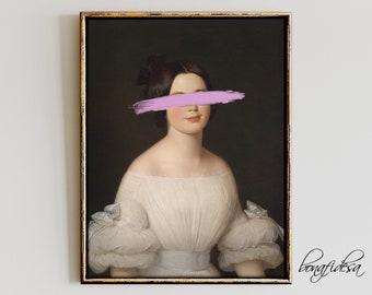 Altered Portrait Art Print: Eclectic Vintage Baroque Painting (Digital Download)