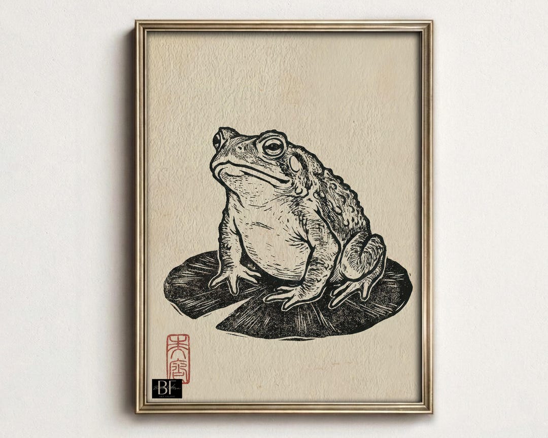 Japanese Frog Print, Vintage Wall Art, Japanese Frog Poster, Matsumoto ...