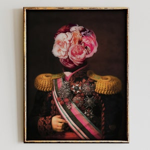 Absurd Art, Baroque Art Print, Absurdist Art, Absurdism Decor, Eclectic Gallery Wall Art, Soldier Portrait, Renaissance Art, Moody Wall Art