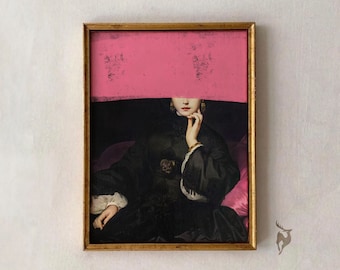 Ritratto di donna in stile Dark Academia: stampa artistica vittoriana dall'atmosfera malinconica (download digitale)