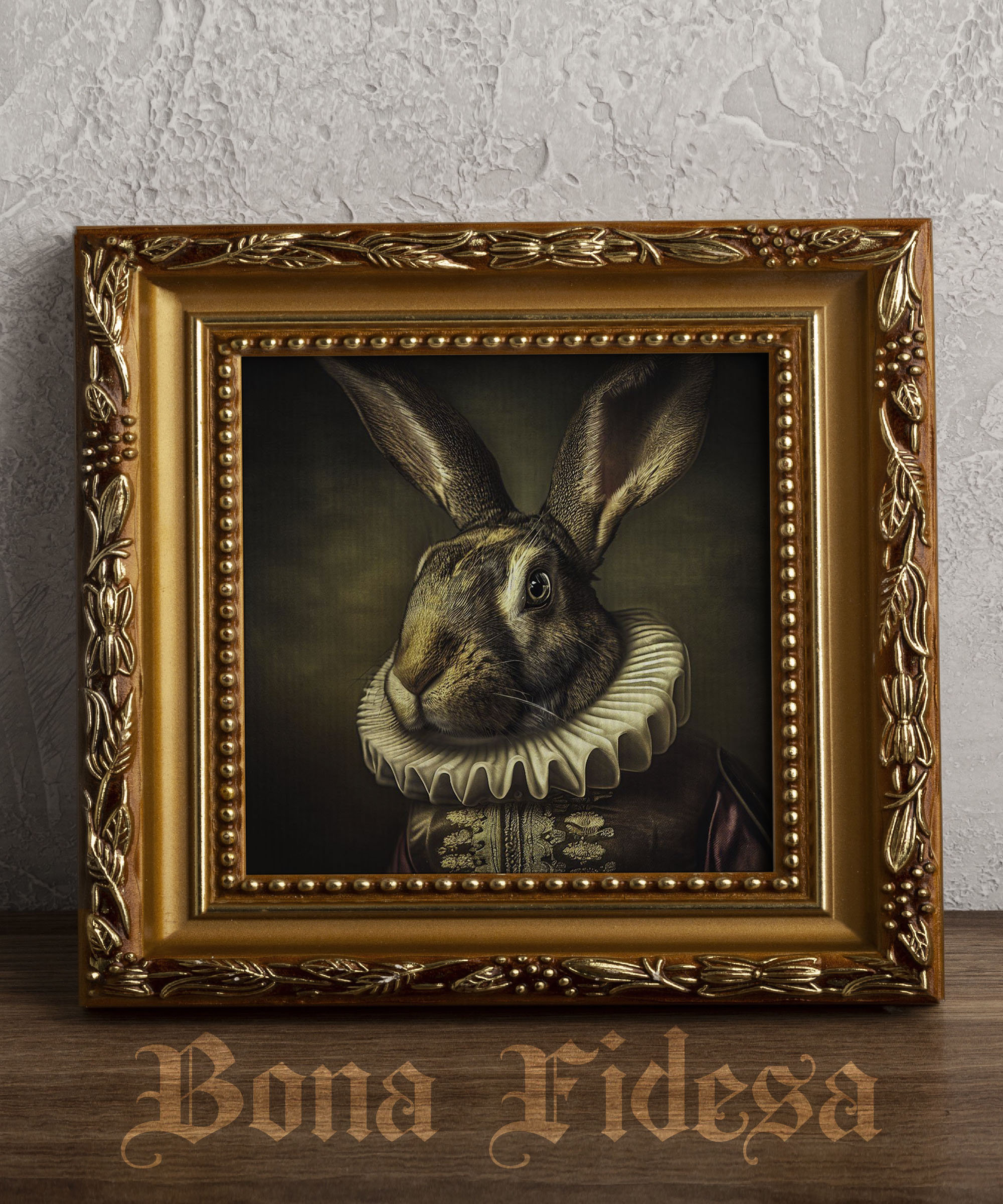 Poster Lapin élégant Style Victorien - Décoration Murale Animalière, Plusieurs Tailles, Option Avec Ou Sans Cadre