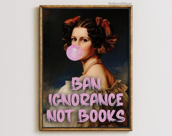 Funny Renaissance Portrait Art Print, Altered Art, Maximalist Decor (Digital Download)