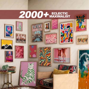 Maximalist Wall Art Set, Eclectic Trendy Posters, Printable Digital Art