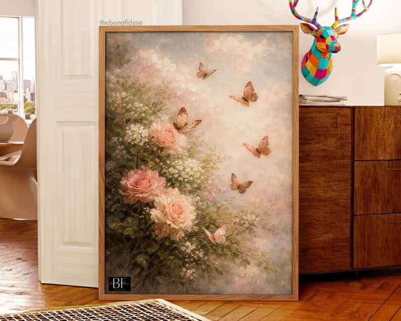 Butterfly Art Print: Vintage Cottagecore Nursery Decor (PRINTABLE ...